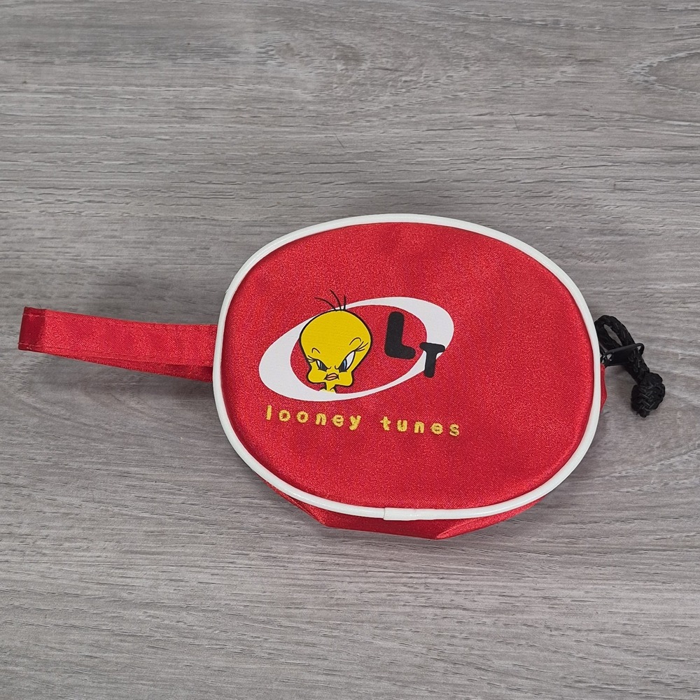 1998 Warner Bros Looney Tunes Tweety Bird Coin Trinket Pouch Wristlet Red
